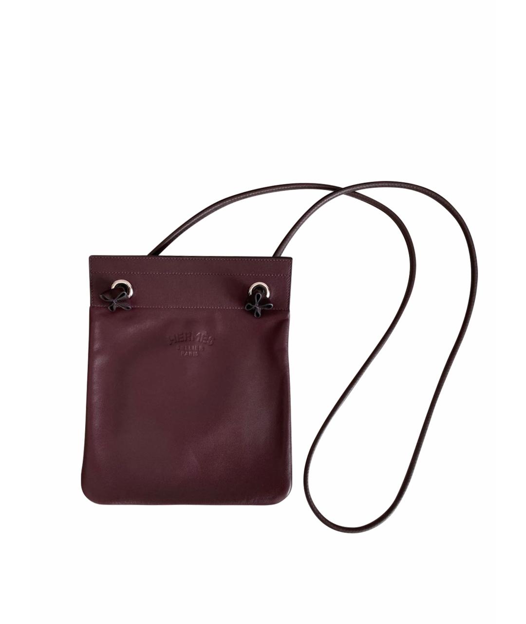 HERMES Бордовая кожаная сумка через плечо, фото 1