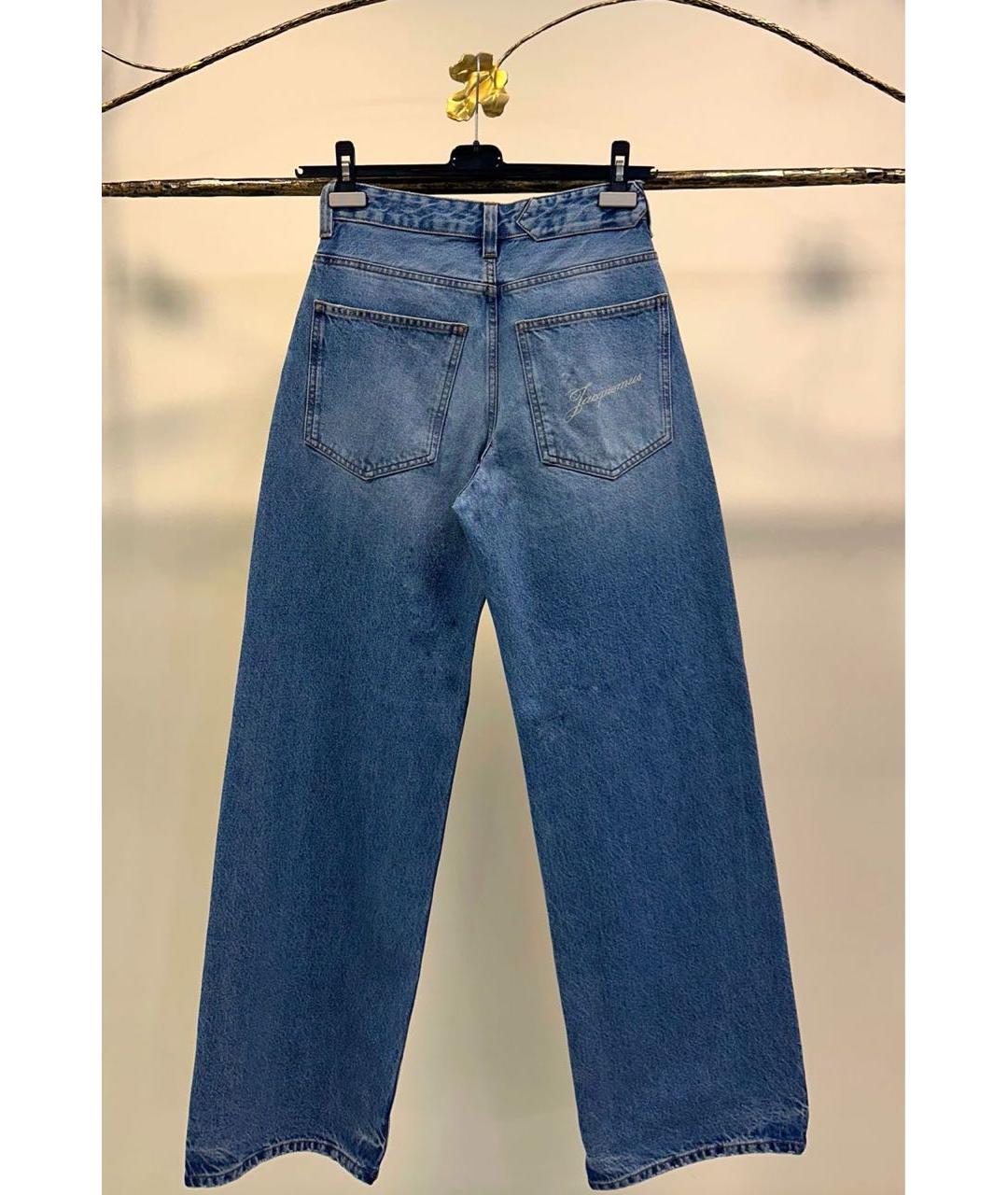 JACQUEMUS Голубые хлопковые прямые джинсы, фото 2