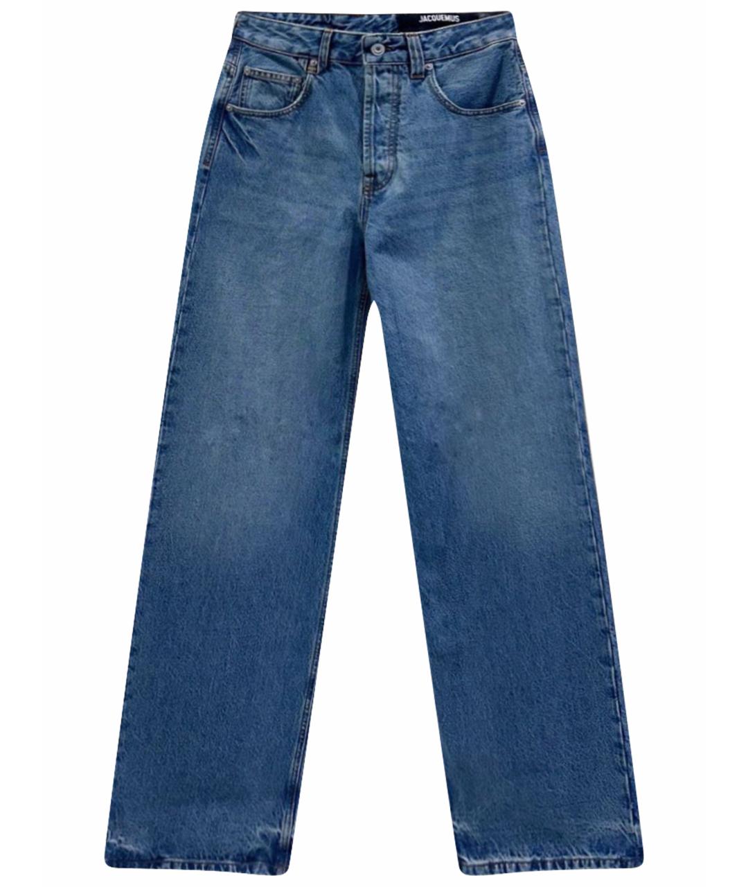 JACQUEMUS Голубые хлопковые прямые джинсы, фото 1