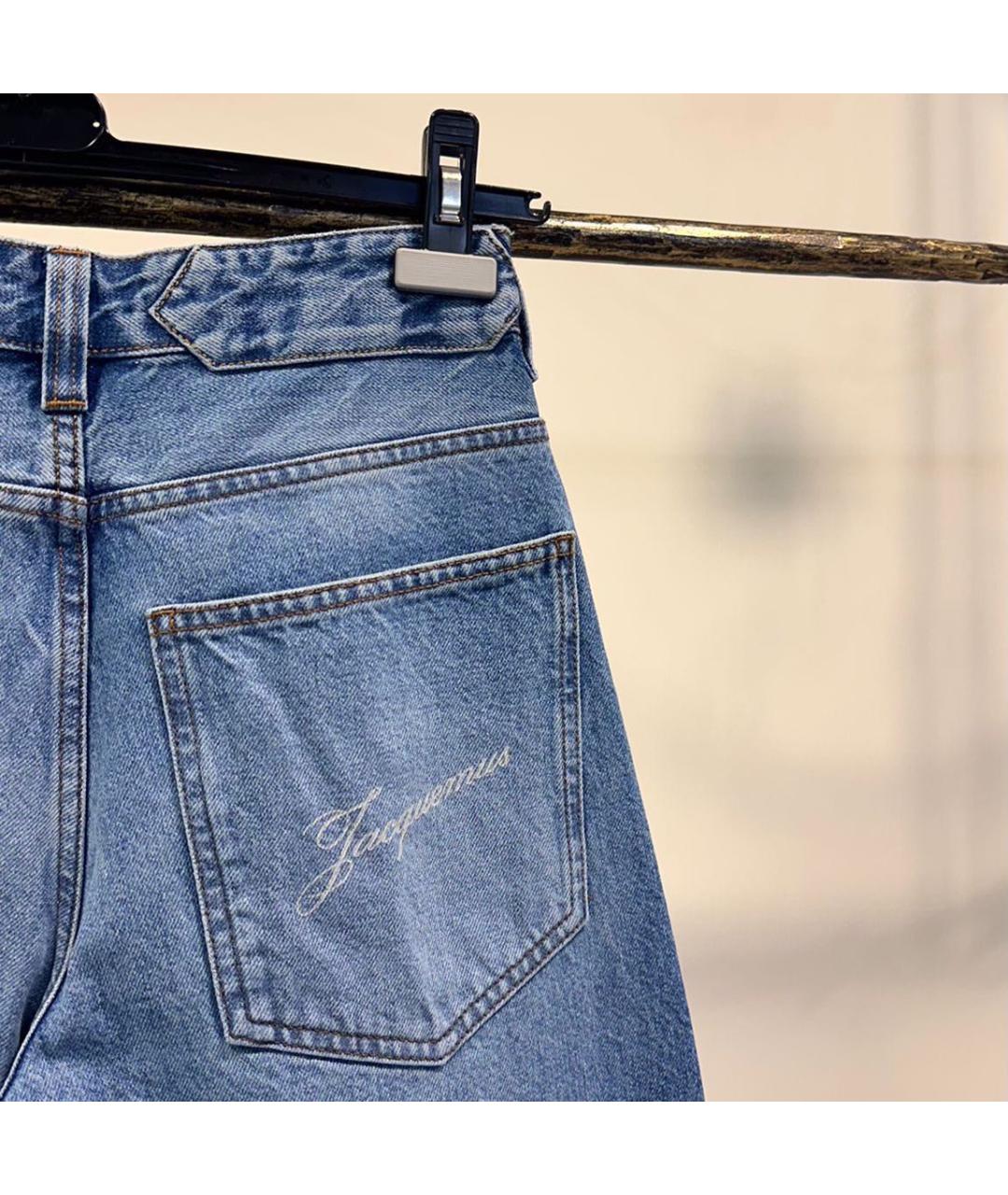 JACQUEMUS Голубые хлопковые прямые джинсы, фото 3