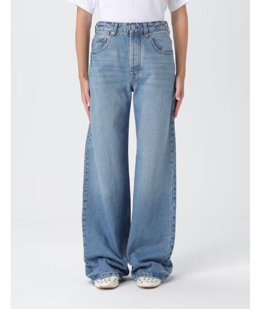 JACQUEMUS Голубые хлопковые прямые джинсы, фото 7