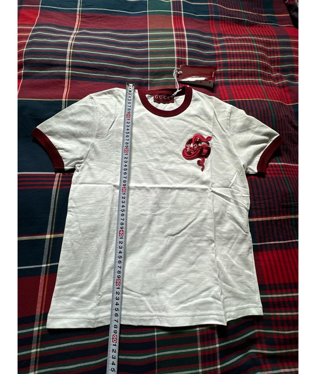GUCCI Белая хлопковая футболка, фото 6
