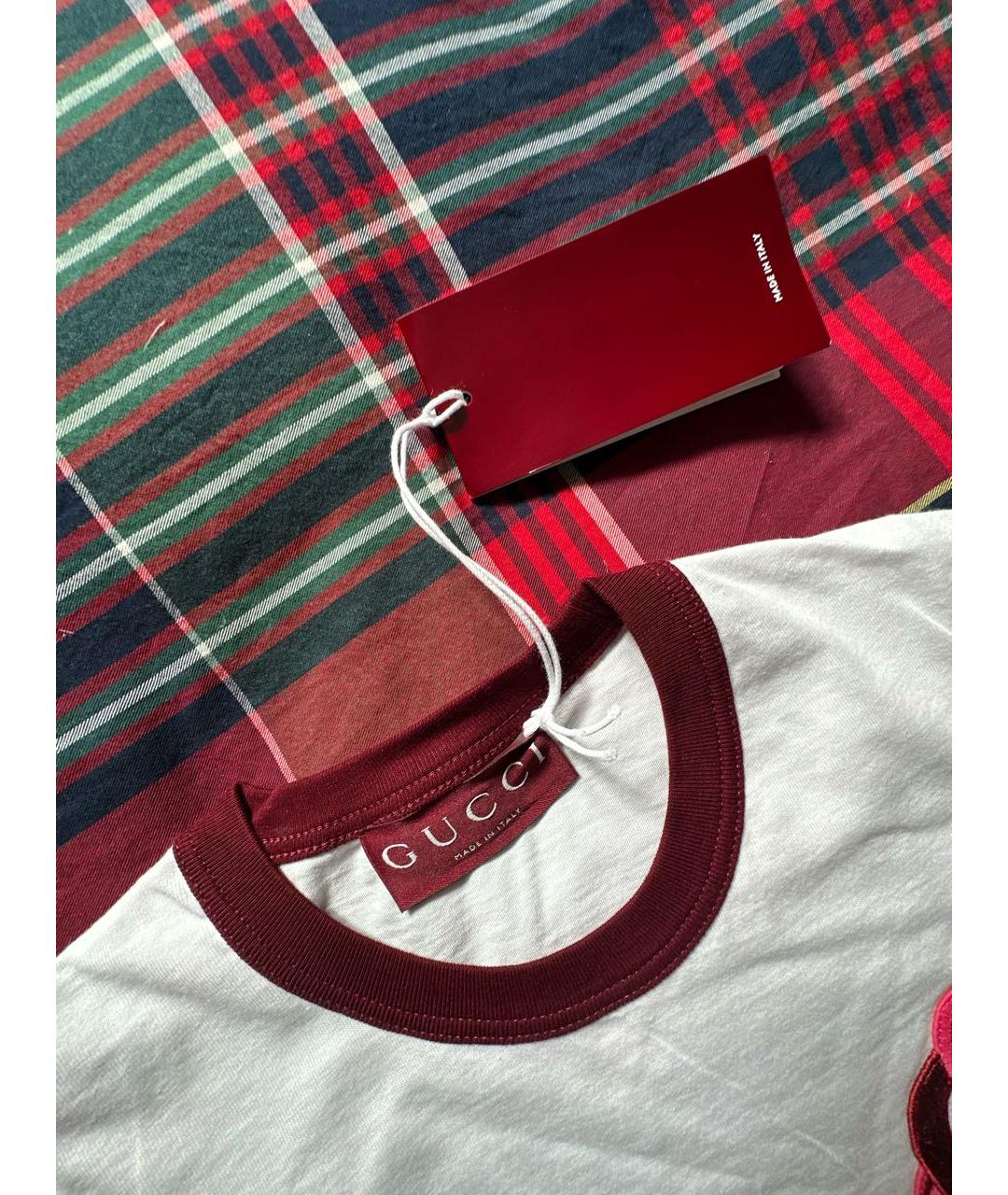 GUCCI Белая хлопковая футболка, фото 3