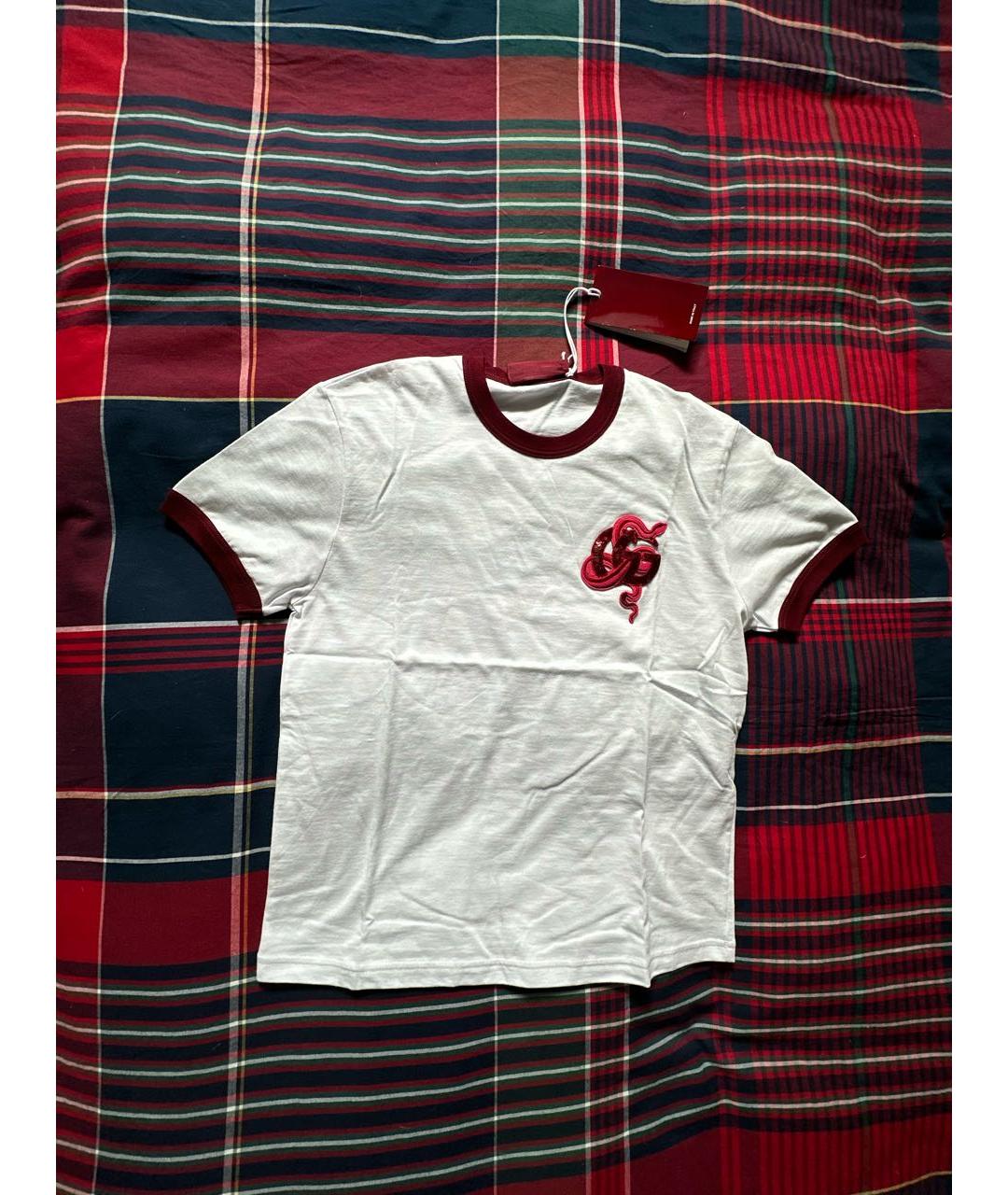 GUCCI Белая хлопковая футболка, фото 7