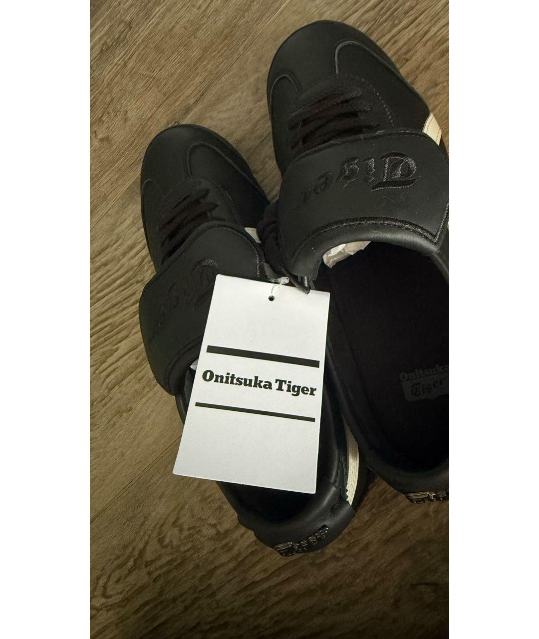 ONITSUKA TIGER Черные кожаные низкие кроссовки / кеды, фото 5