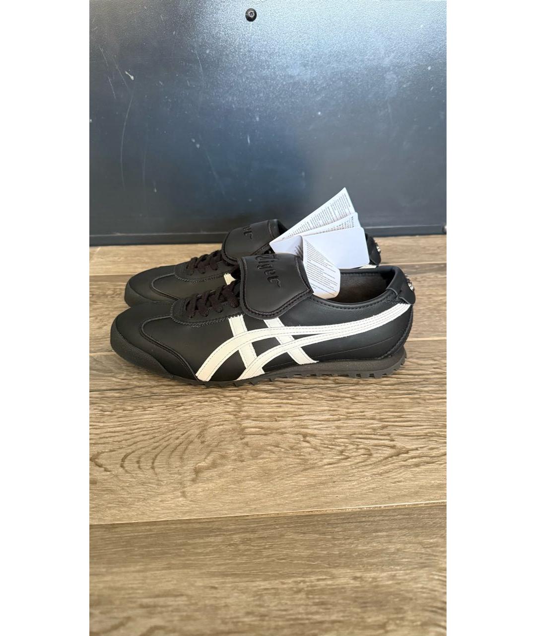 ONITSUKA TIGER Черные кожаные низкие кроссовки / кеды, фото 7