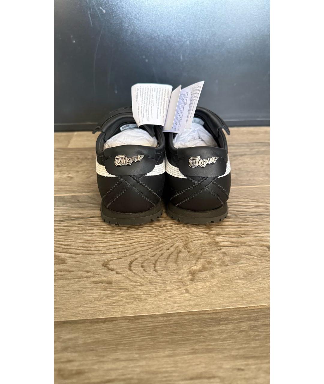 ONITSUKA TIGER Черные кожаные низкие кроссовки / кеды, фото 4