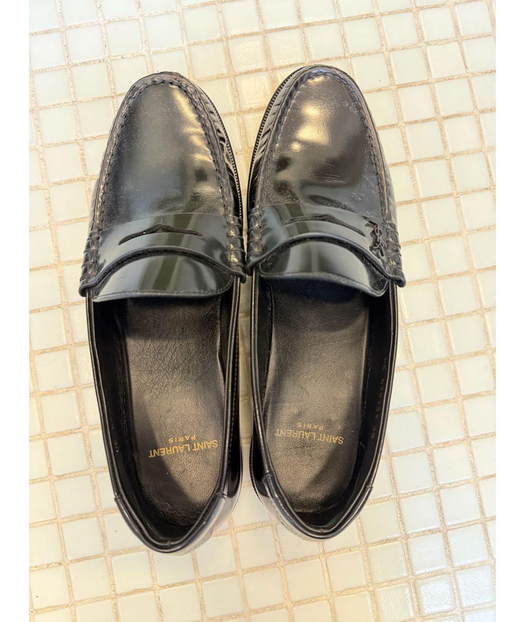 SAINT LAURENT Черные лоферы из лакированной кожи, фото 3