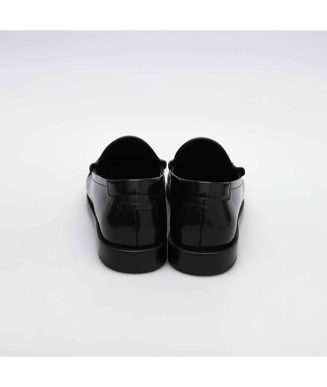 SAINT LAURENT Черные лоферы из лакированной кожи, фото 4