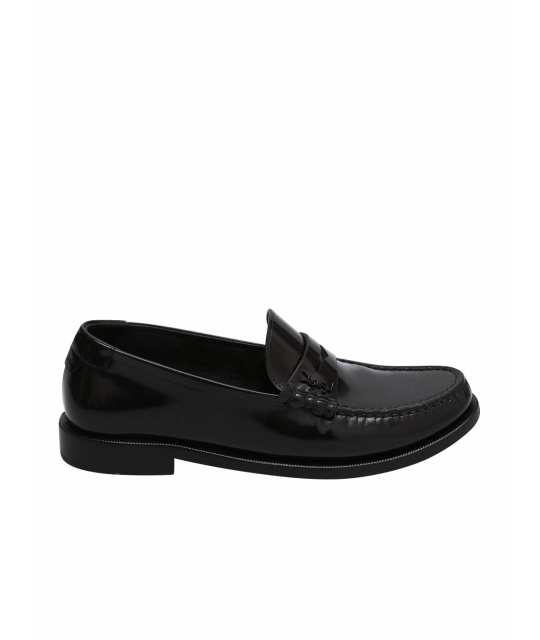 SAINT LAURENT Черные лоферы из лакированной кожи, фото 1