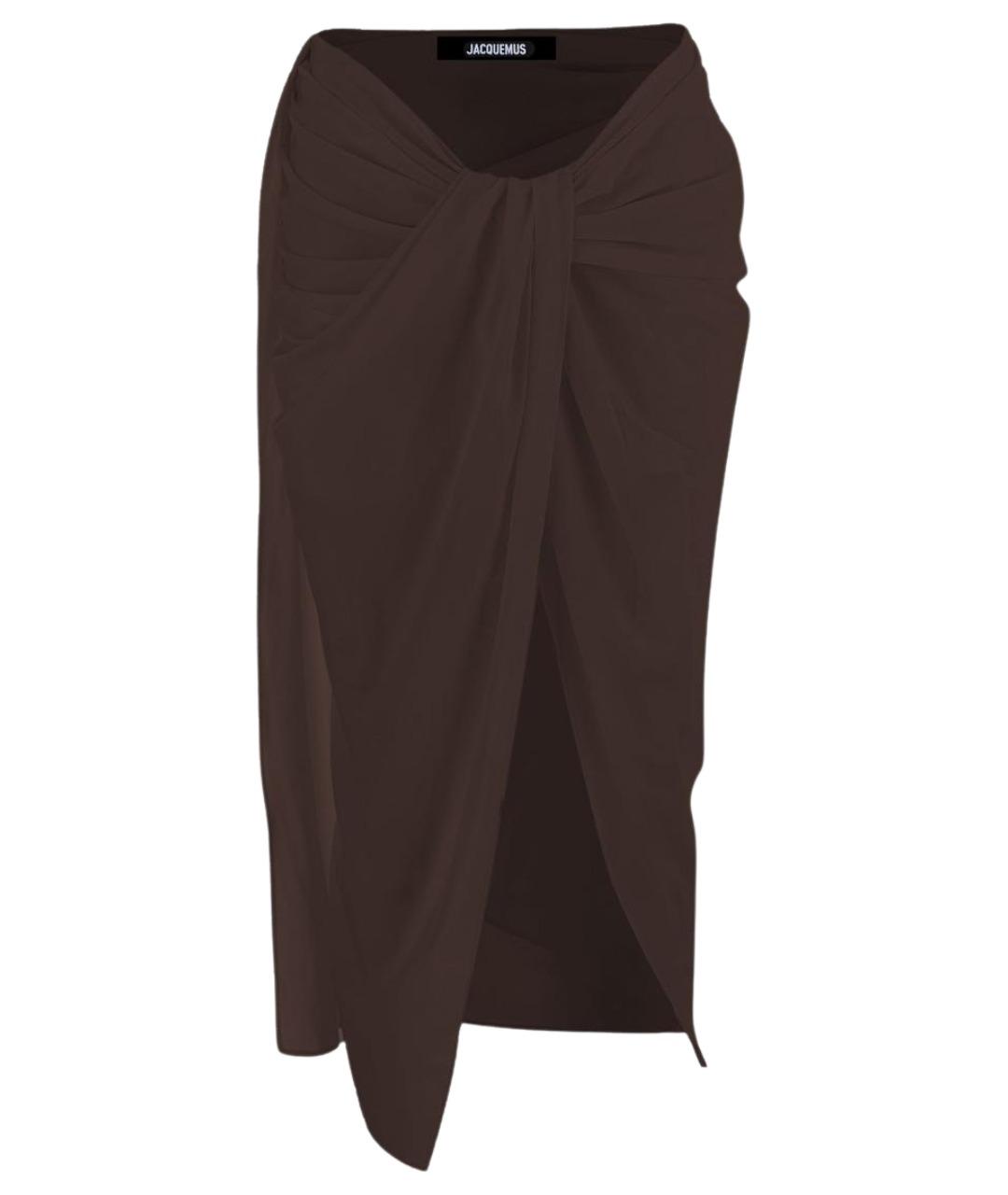 JACQUEMUS Коричневая юбка миди, фото 1
