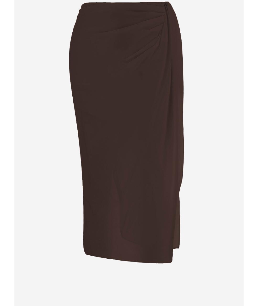 JACQUEMUS Коричневая юбка миди, фото 2