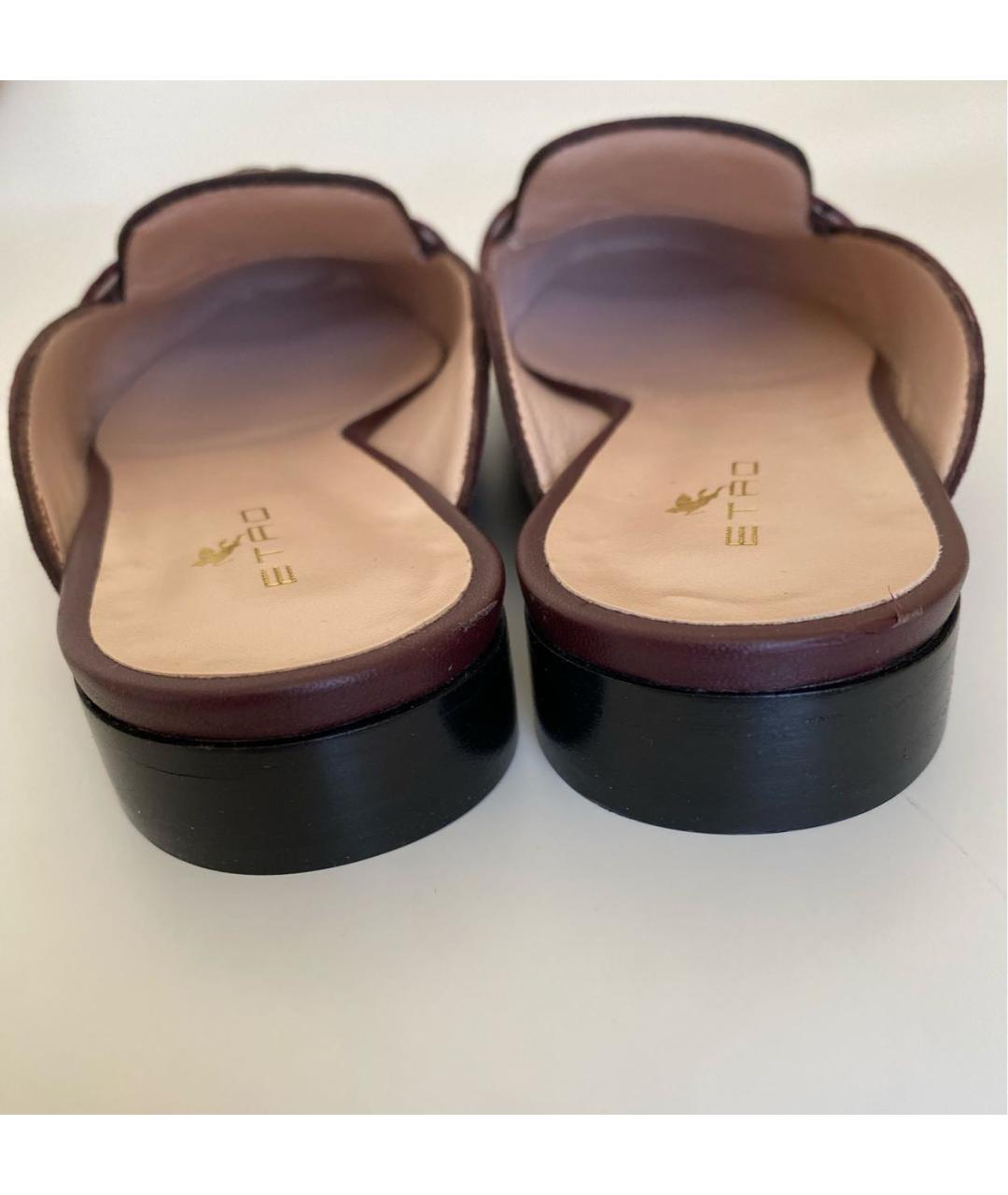 ETRO Бордовые замшевые мюли, фото 4