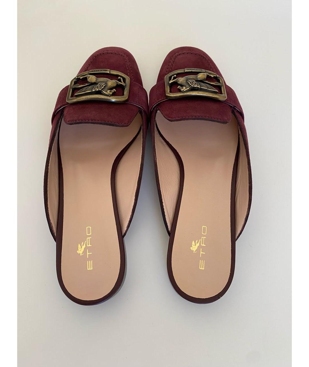ETRO Бордовые замшевые мюли, фото 3