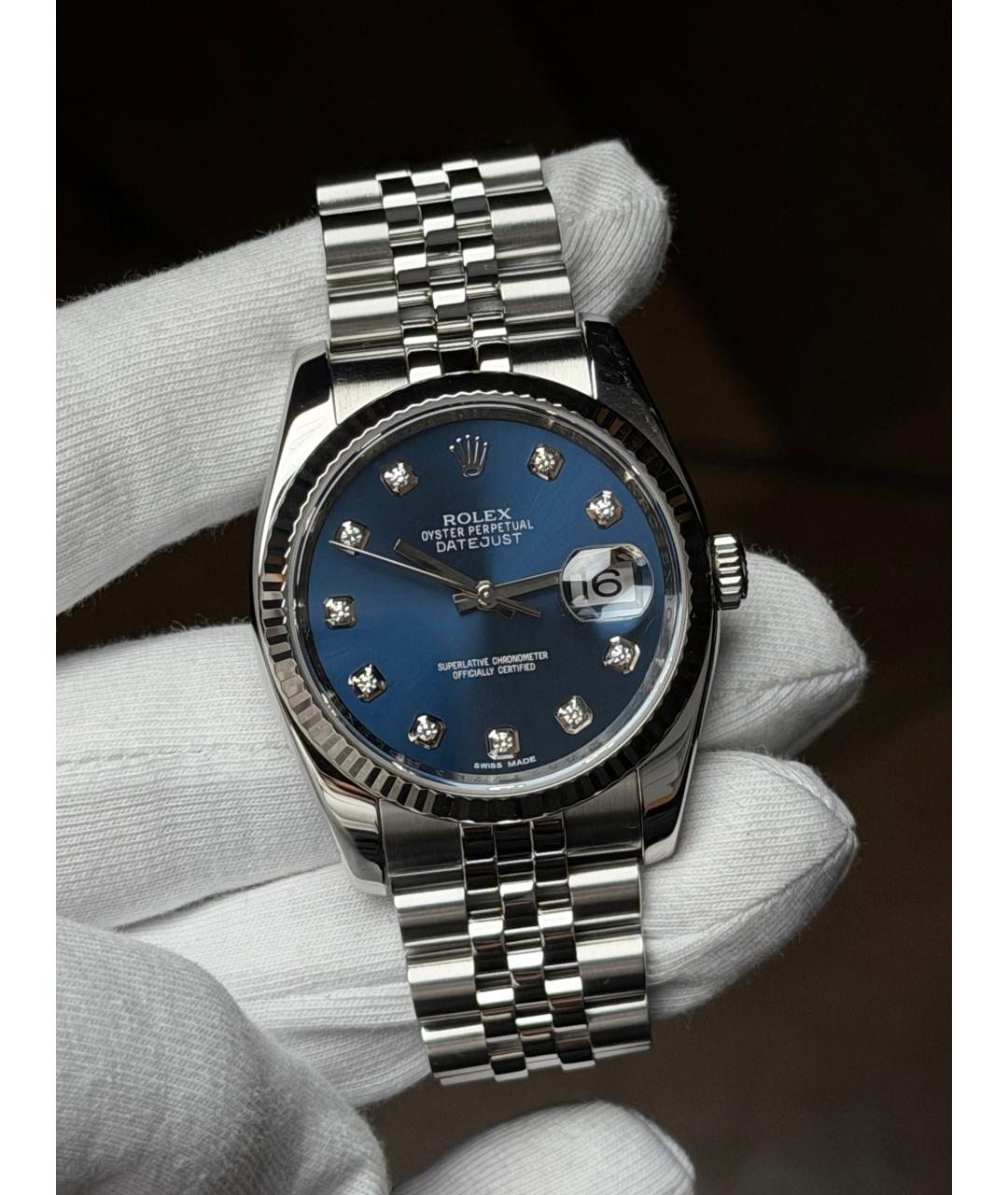 ROLEX Темно-синие часы, фото 3