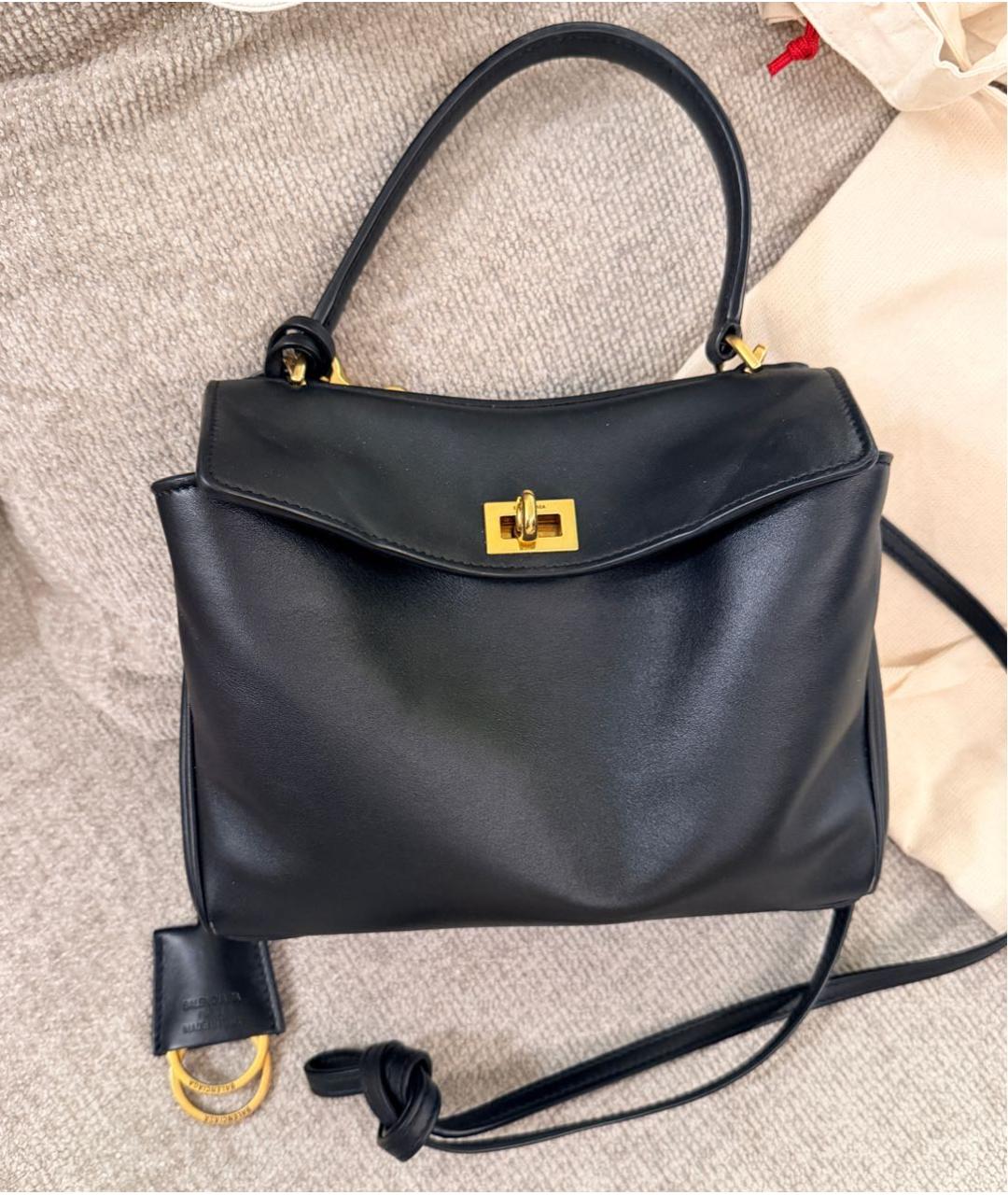 BALENCIAGA Черная кожаная сумка с короткими ручками, фото 7