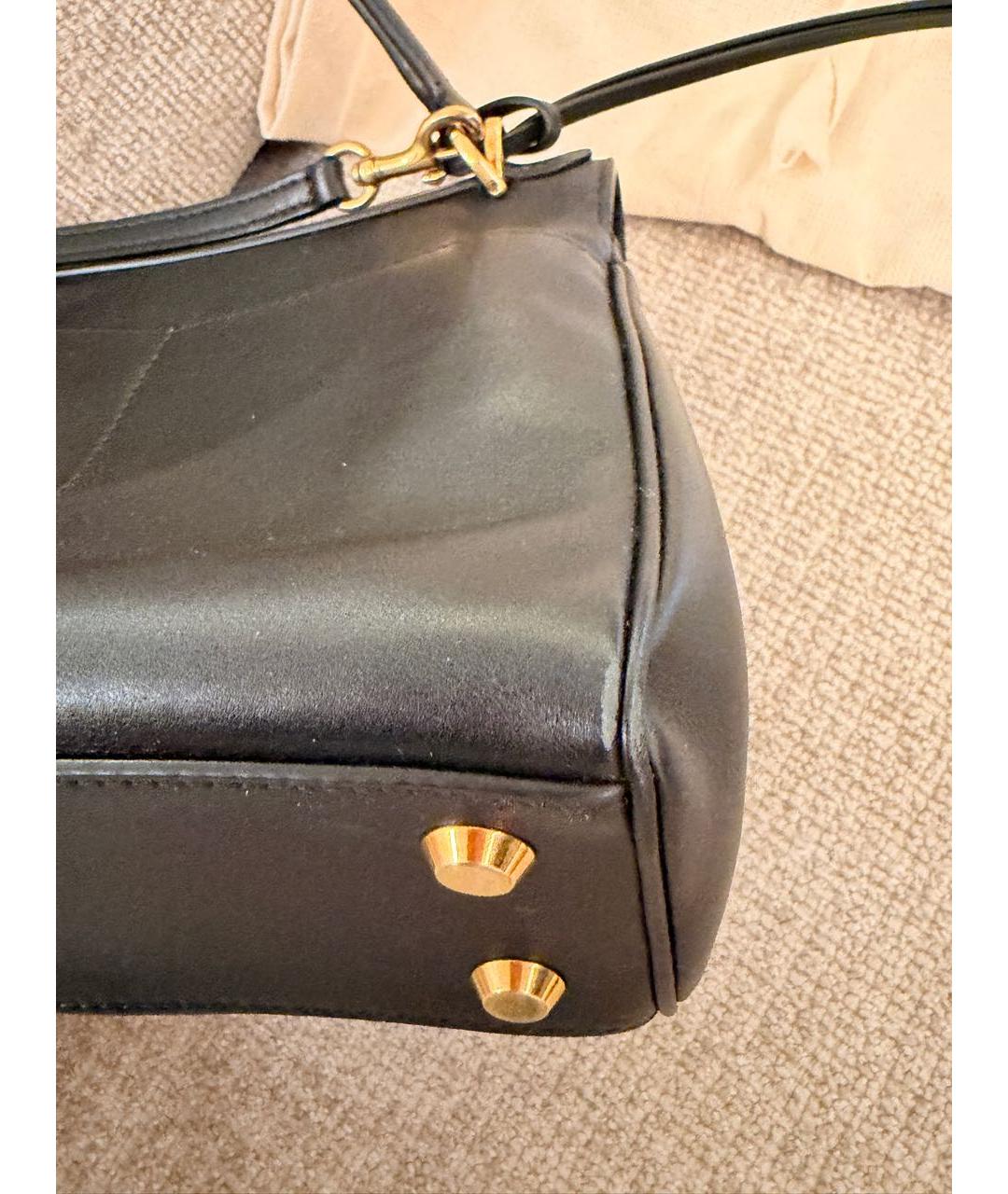 BALENCIAGA Черная кожаная сумка с короткими ручками, фото 5