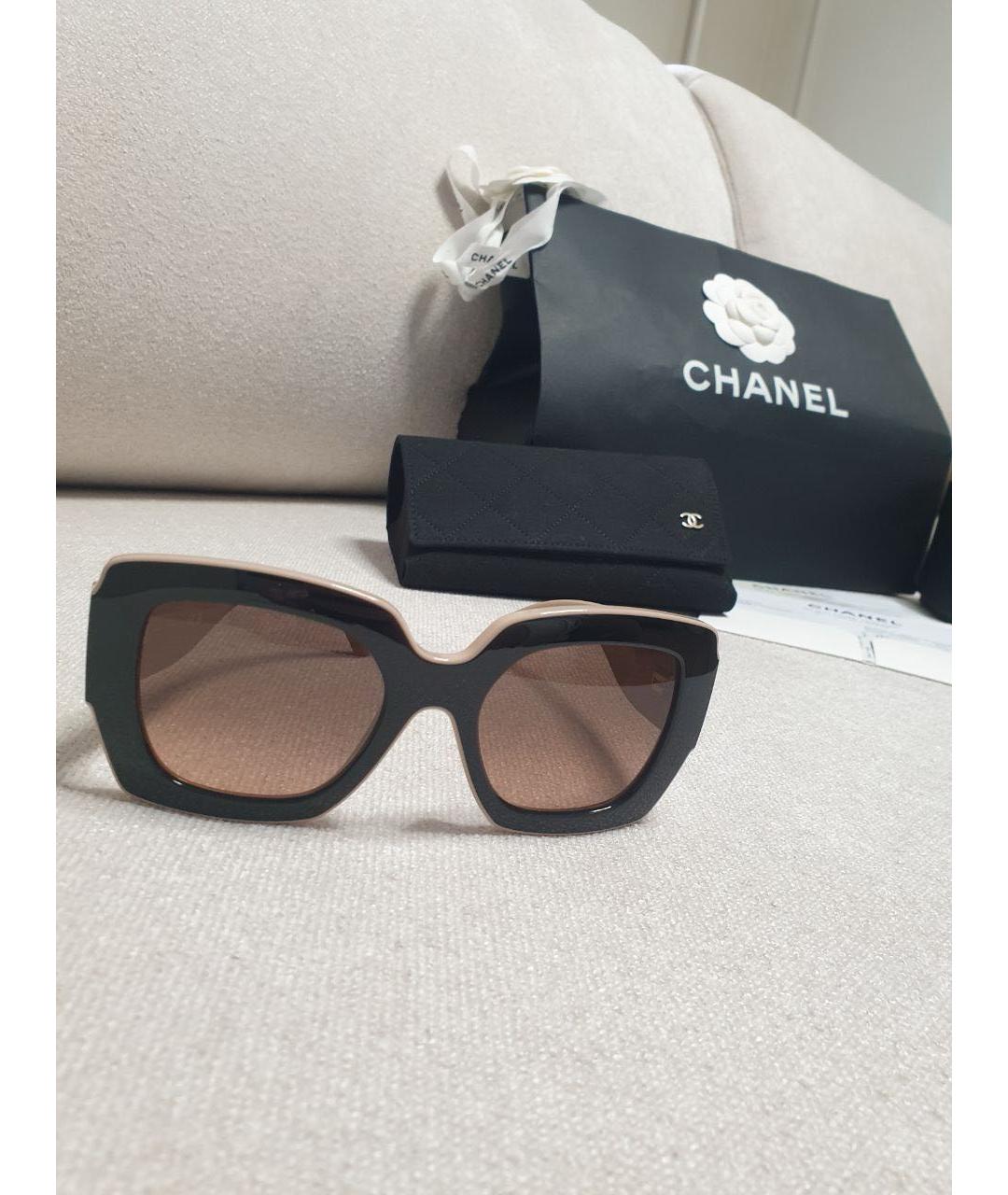 CHANEL Черные пластиковые солнцезащитные очки, фото 5