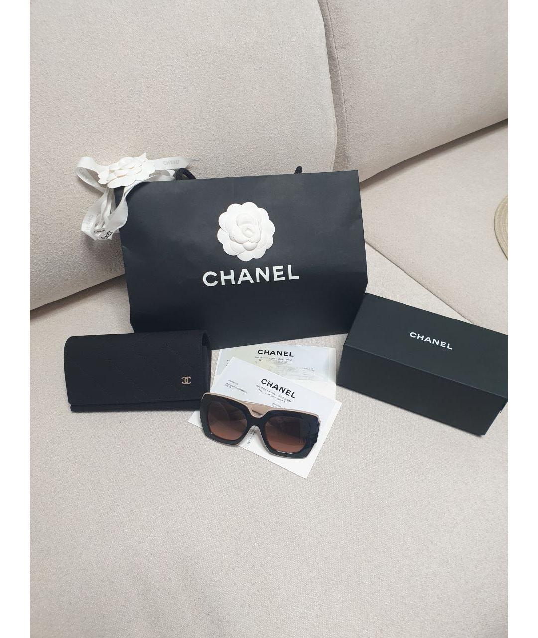 CHANEL Черные пластиковые солнцезащитные очки, фото 4