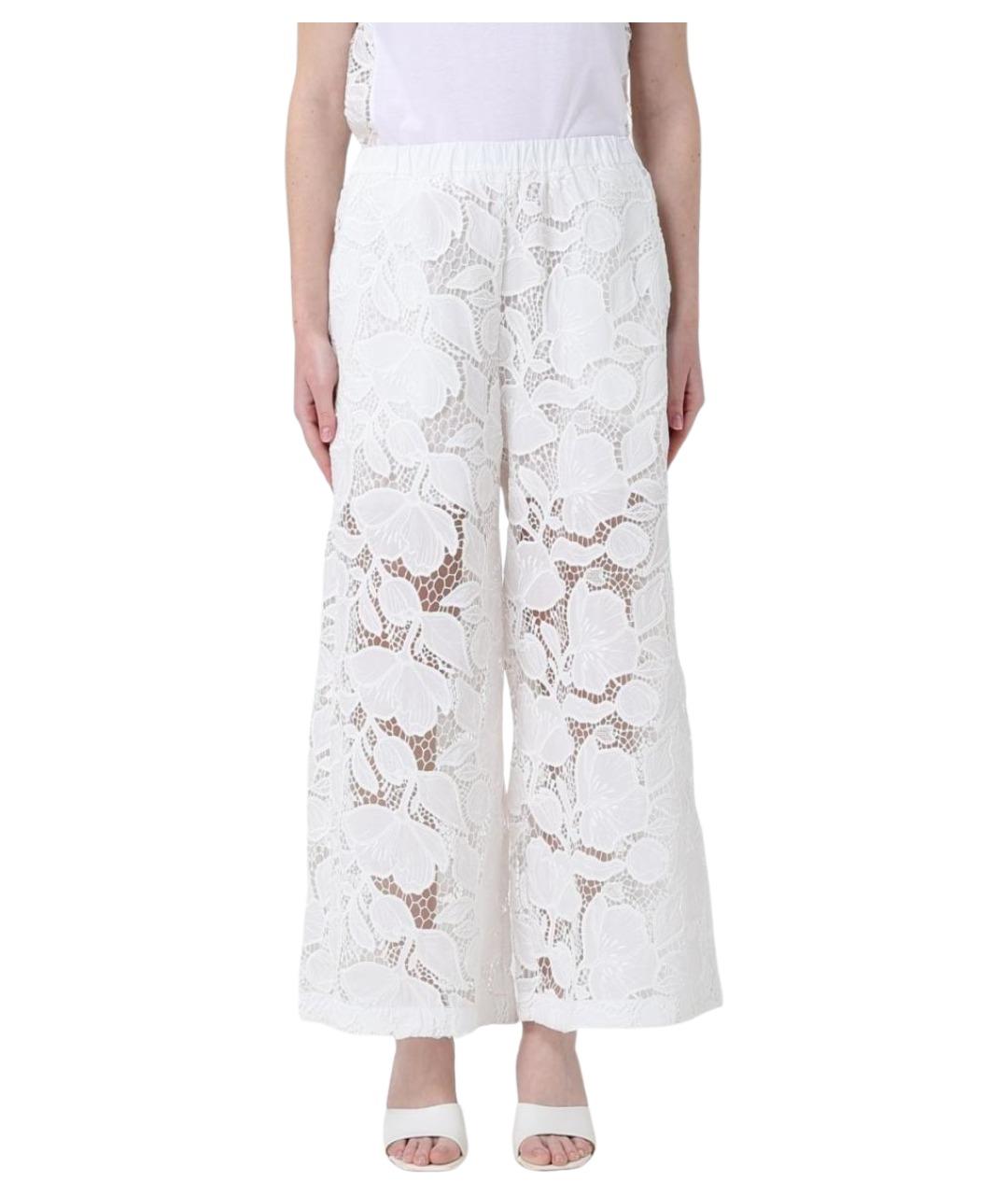 MEIMEIJ Белые полиэстеровые прямые брюки, фото 1