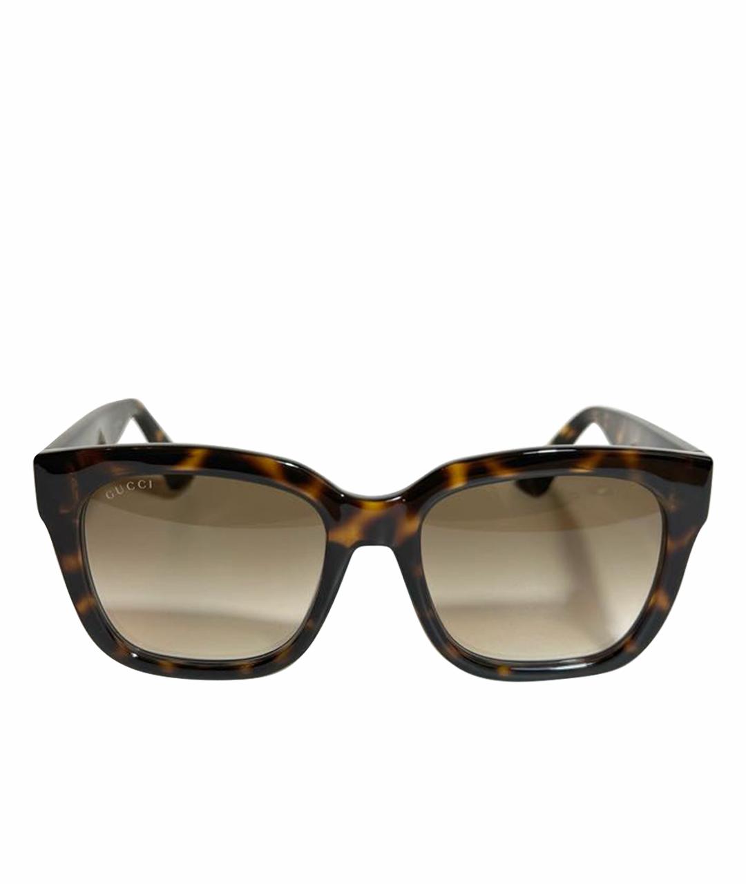 GUCCI Коричневые пластиковые солнцезащитные очки, фото 1