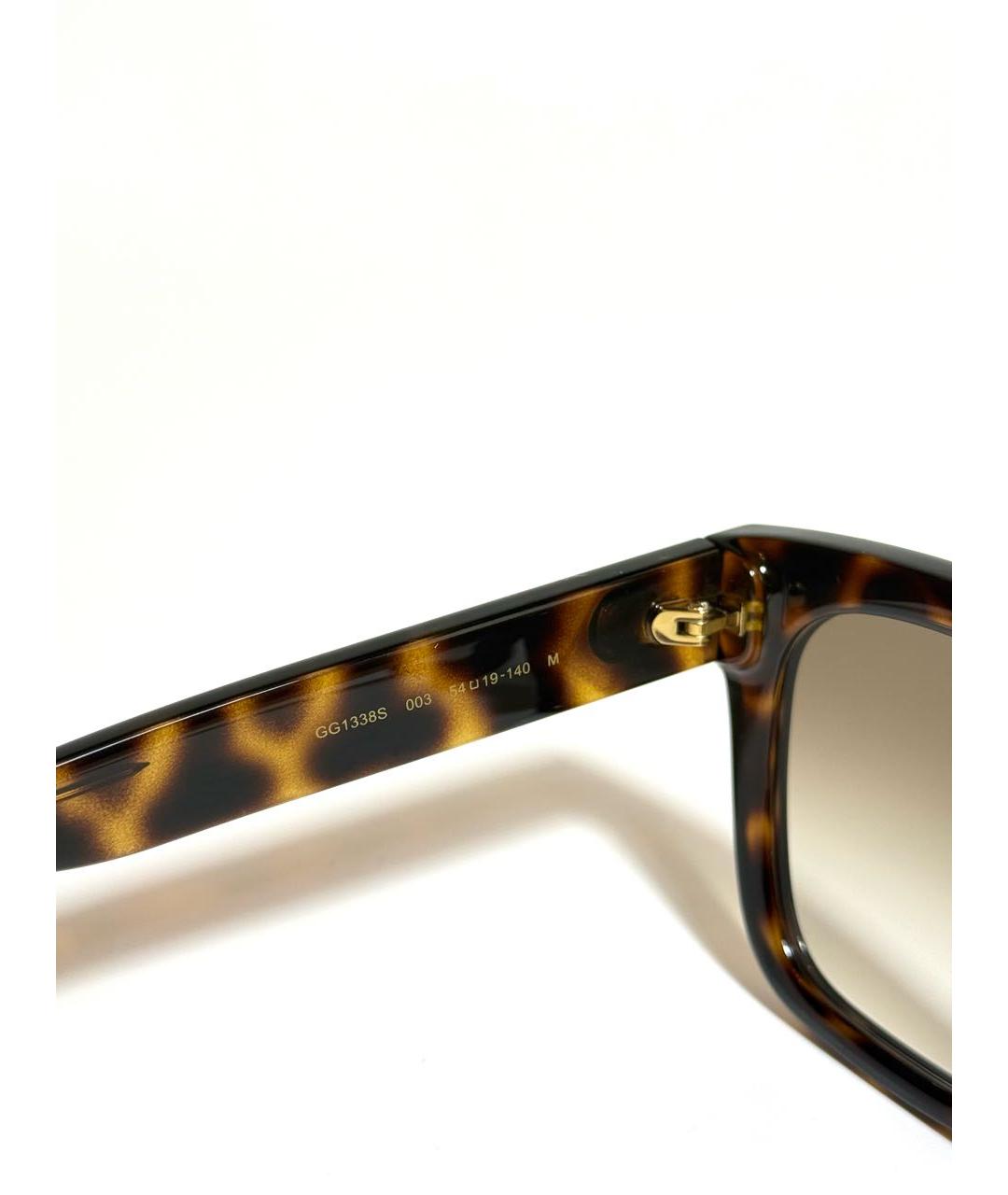 GUCCI Коричневые пластиковые солнцезащитные очки, фото 3