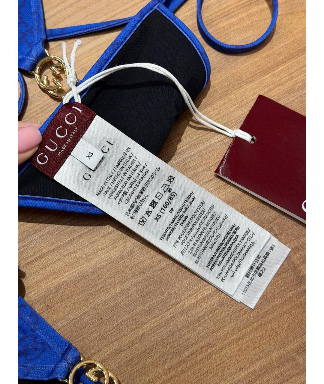 GUCCI Синий полиэстеровый купальник, фото 5