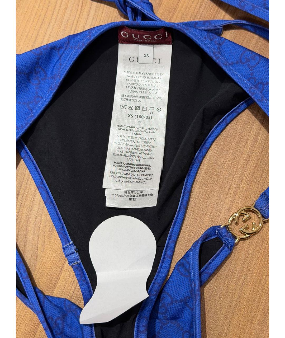 GUCCI Синий полиэстеровый купальник, фото 6