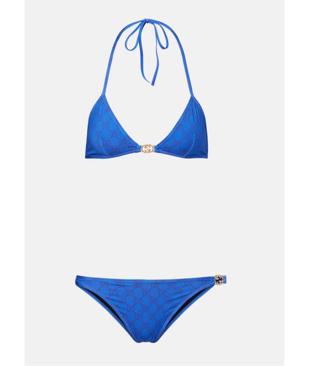 GUCCI Синий полиэстеровый купальник, фото 8