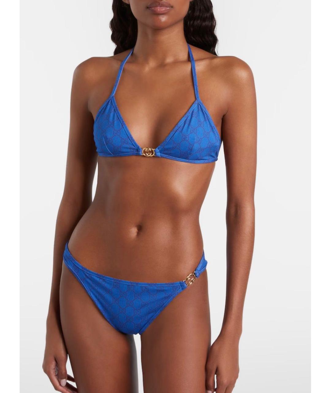 GUCCI Синий полиэстеровый купальник, фото 2