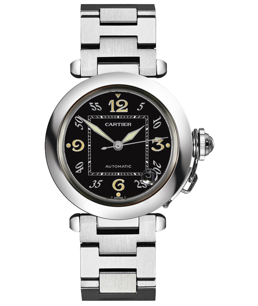 CARTIER Черные часы, фото 9