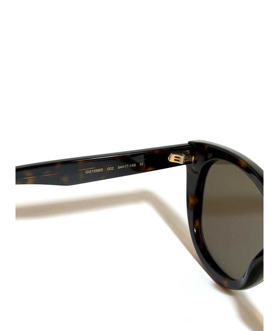 GUCCI Коричневые пластиковые солнцезащитные очки, фото 4