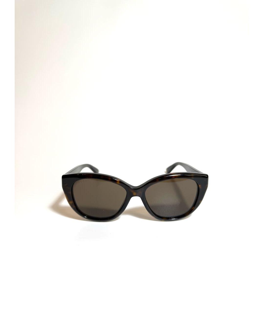 GUCCI Коричневые пластиковые солнцезащитные очки, фото 6