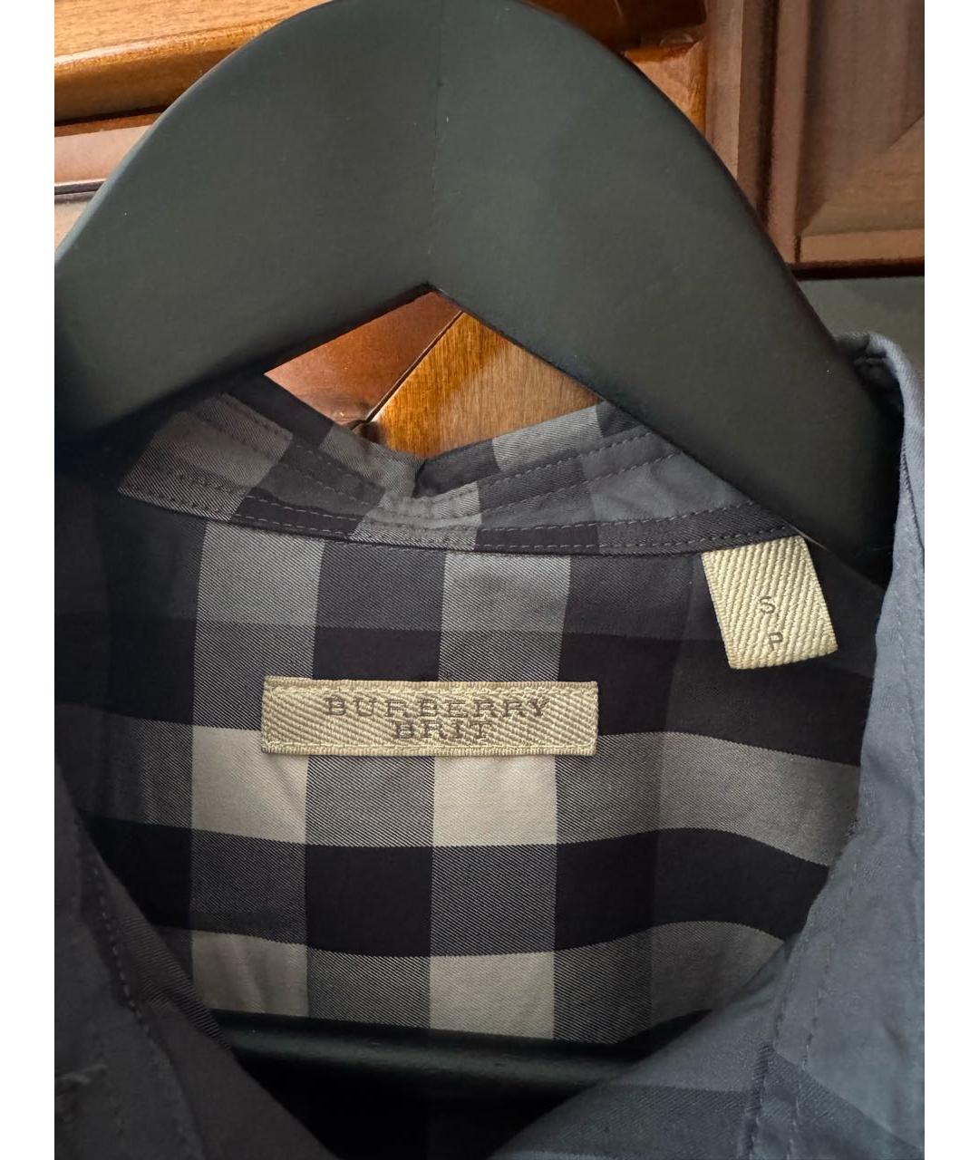 BURBERRY Серая хлопковая кэжуал рубашка, фото 3