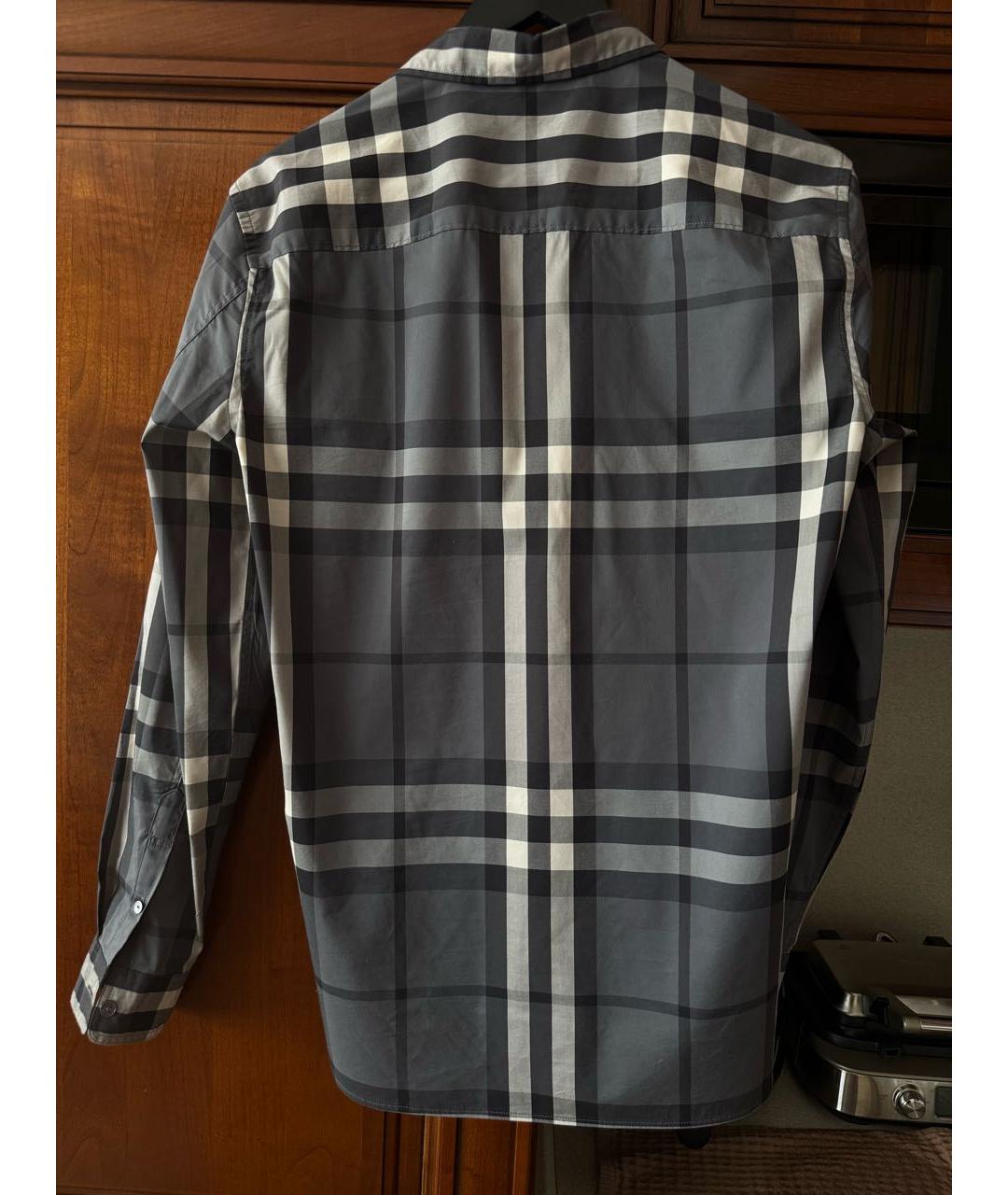 BURBERRY Серая хлопковая кэжуал рубашка, фото 2