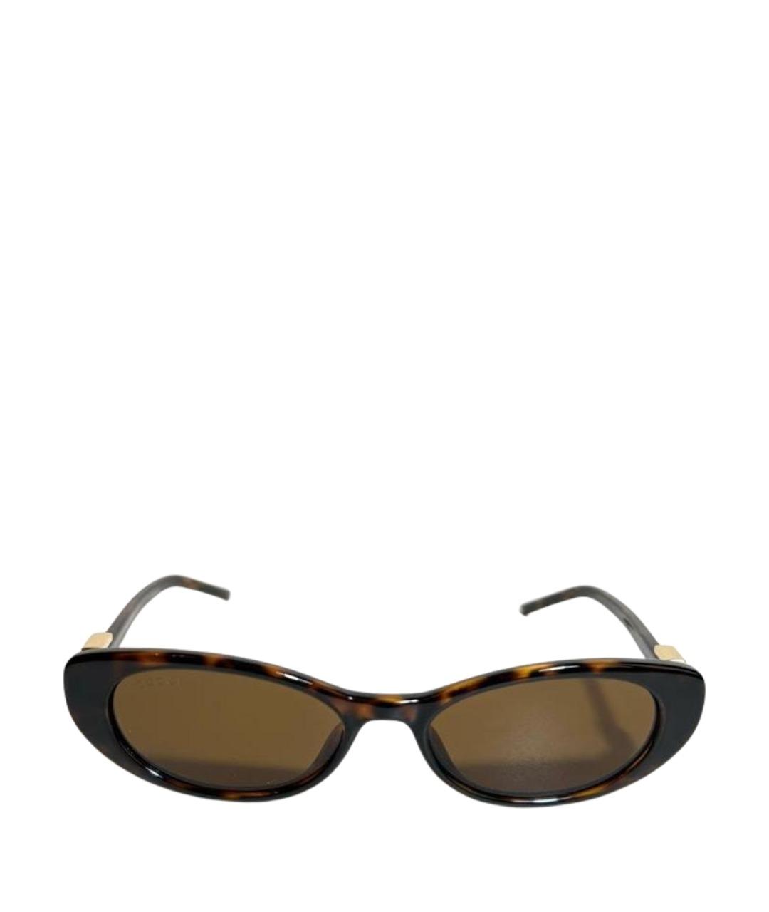 GUCCI Коричневые пластиковые солнцезащитные очки, фото 1