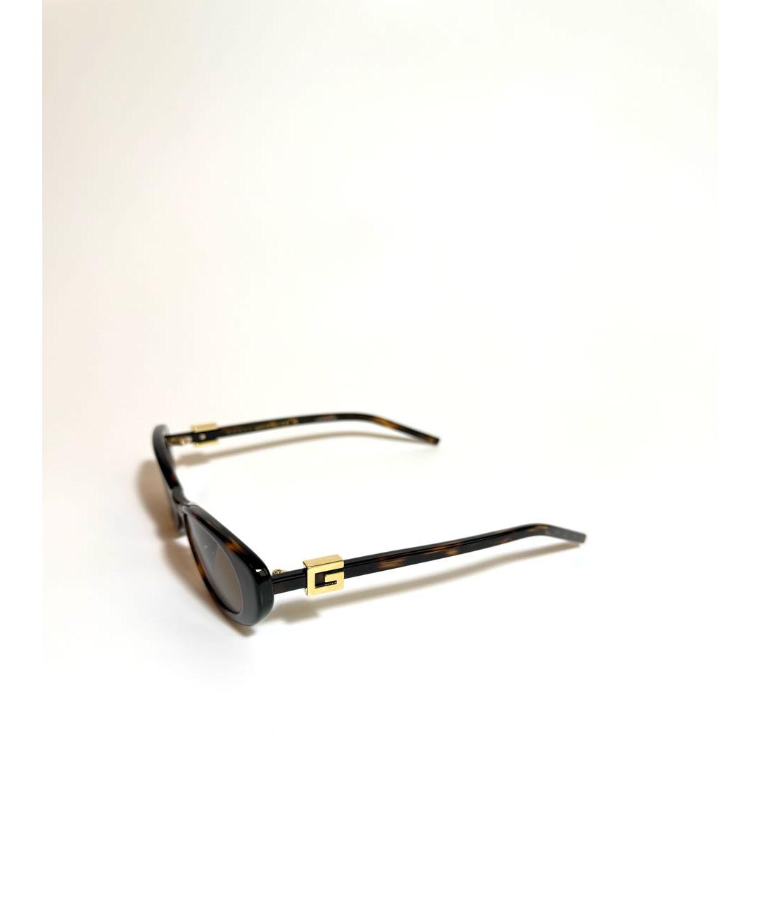 GUCCI Коричневые пластиковые солнцезащитные очки, фото 2