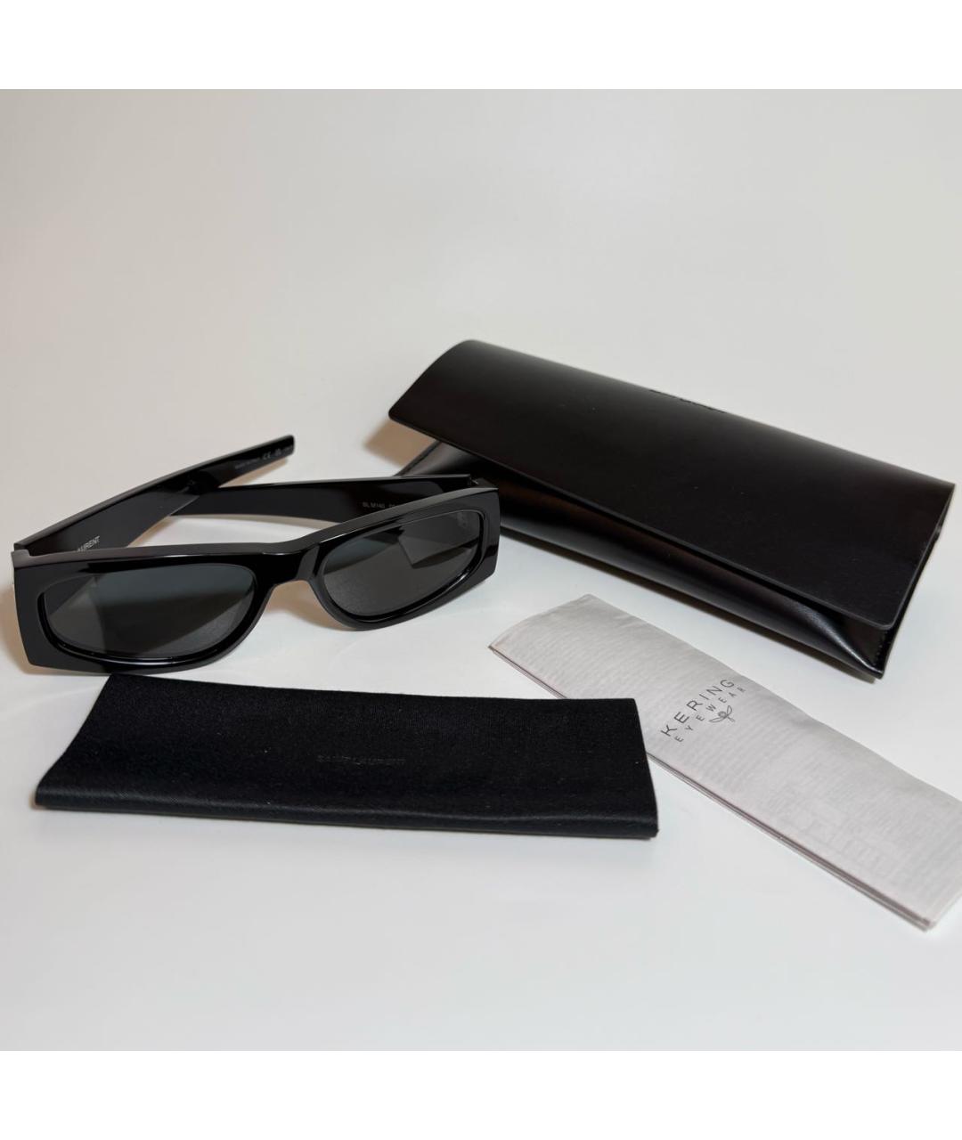 SAINT LAURENT Черные пластиковые солнцезащитные очки, фото 4