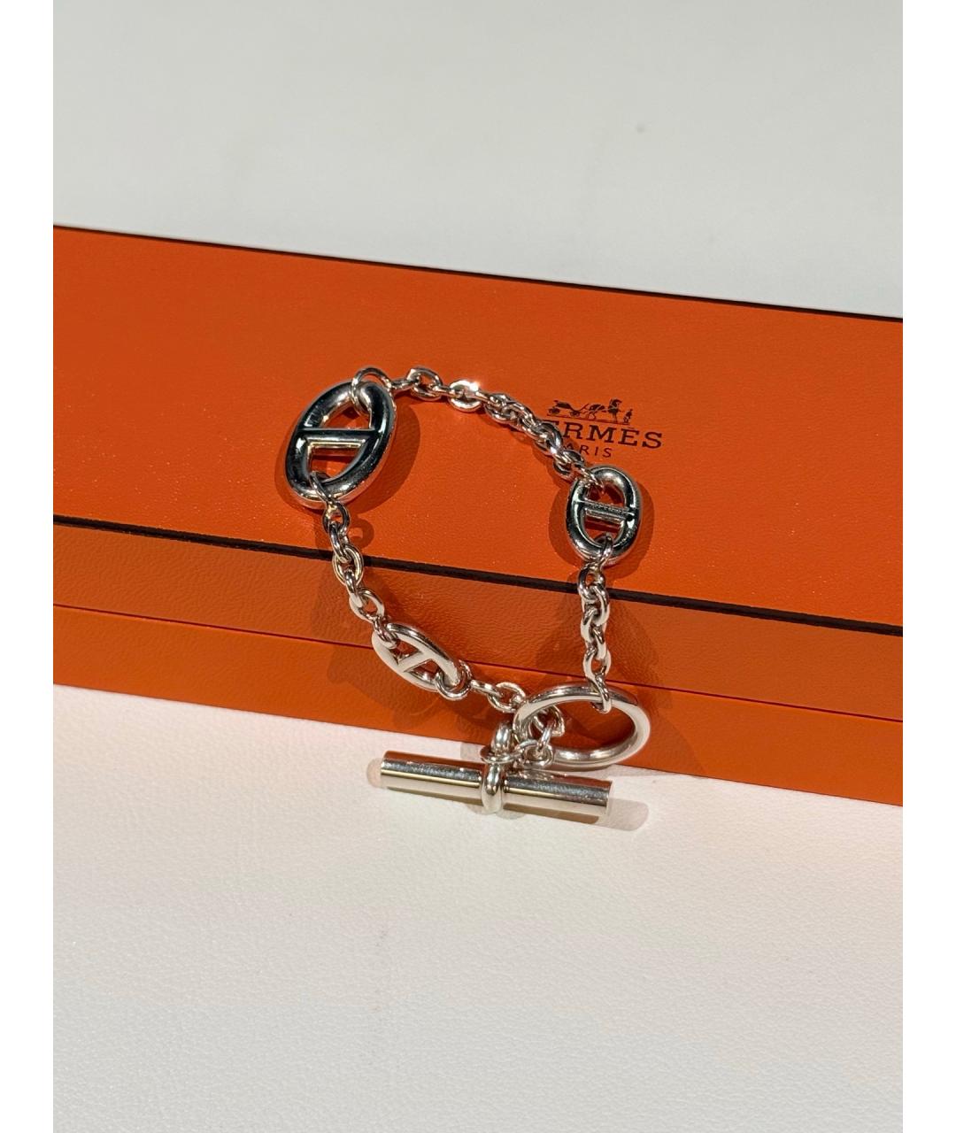 HERMES Серебрянный серебряный браслет, фото 4