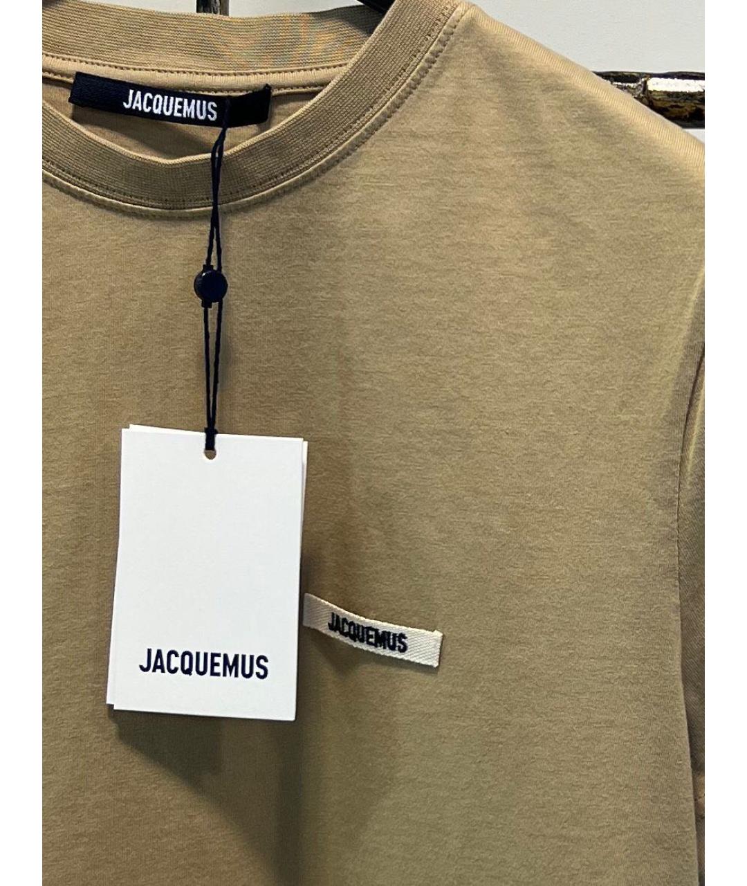 JACQUEMUS Бежевая хлопковая футболка, фото 3