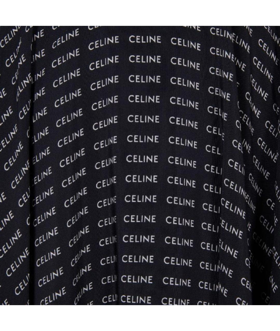 CELINE Черная шелковая юбка миди, фото 3