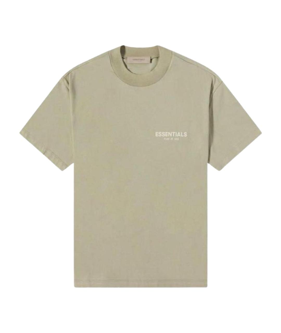 FEAR OF GOD ESSENTIALS Хаки хлопковая футболка, фото 1