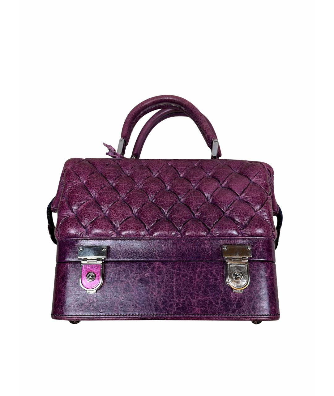 BALENCIAGA Фиолетовая кожаная сумка с короткими ручками, фото 1