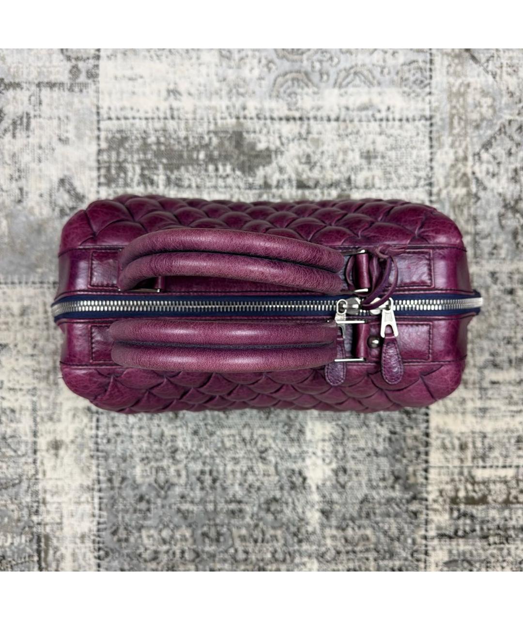 BALENCIAGA Фиолетовая кожаная сумка с короткими ручками, фото 2