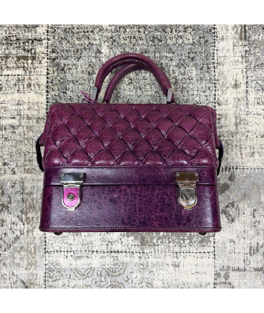 BALENCIAGA Фиолетовая кожаная сумка с короткими ручками, фото 9