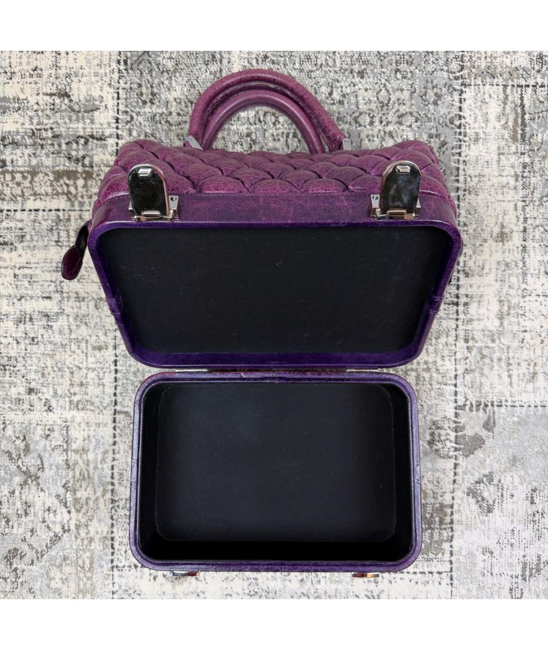 BALENCIAGA Фиолетовая кожаная сумка с короткими ручками, фото 7