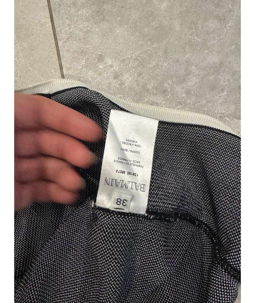 BALMAIN Черная майка, фото 4