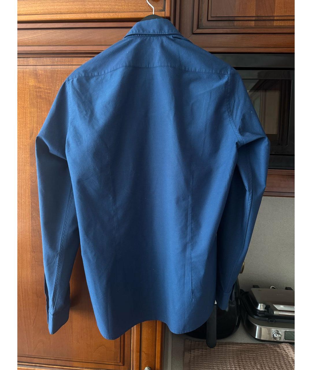 HUGO BOSS Темно-синяя хлопковая классическая рубашка, фото 2