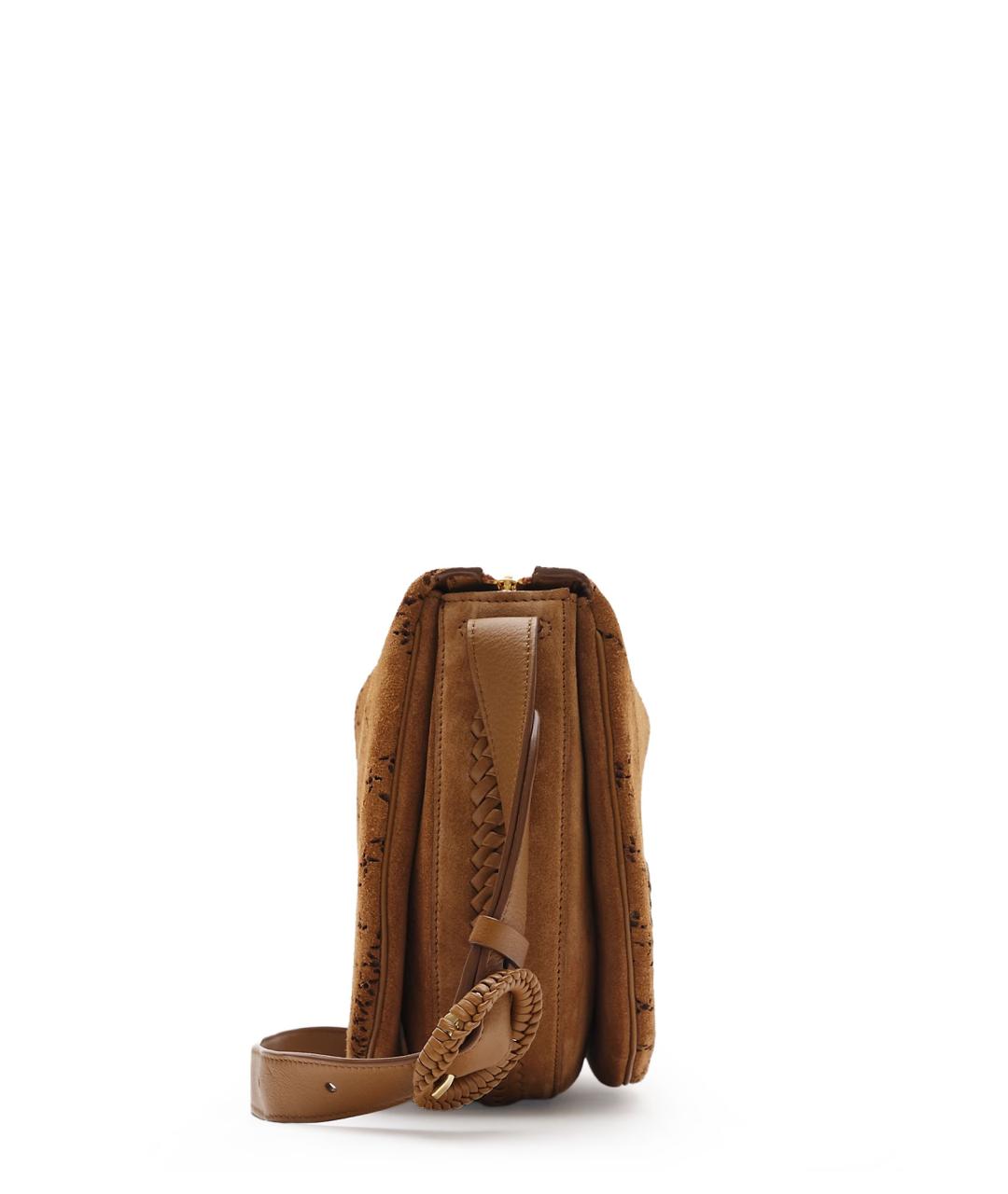 BURBERRY Коричневая замшевая сумка через плечо, фото 3