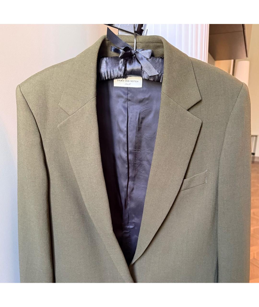 DRIES VAN NOTEN Зеленый шерстяной жакет/пиджак, фото 2